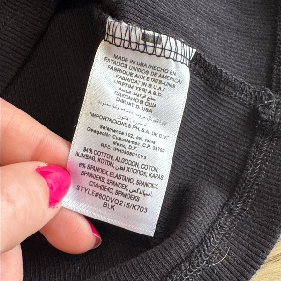 Bebe Black Strapless Top with Rhinestone Logo - Picture 7 of 9